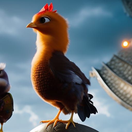 Chicken Little: The Sky is Falling! Detailed Cartoon