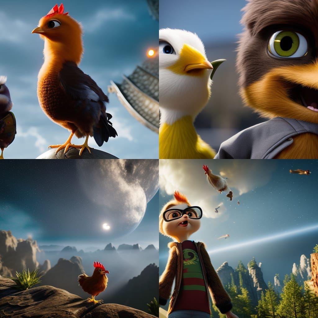 Chicken Little Sees Falling Sky: Cartoon Masterpiece