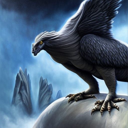 Hippogriff Poster Art in Sci-Fi Horror Style