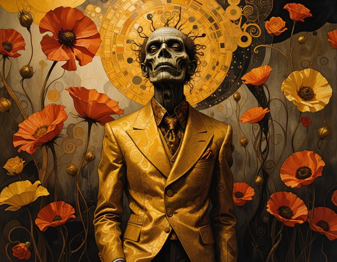 Baron-Samedi in Vibrant, Golden Splendor