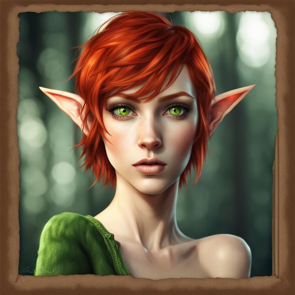 Fierce Teen Elf with Red Hair