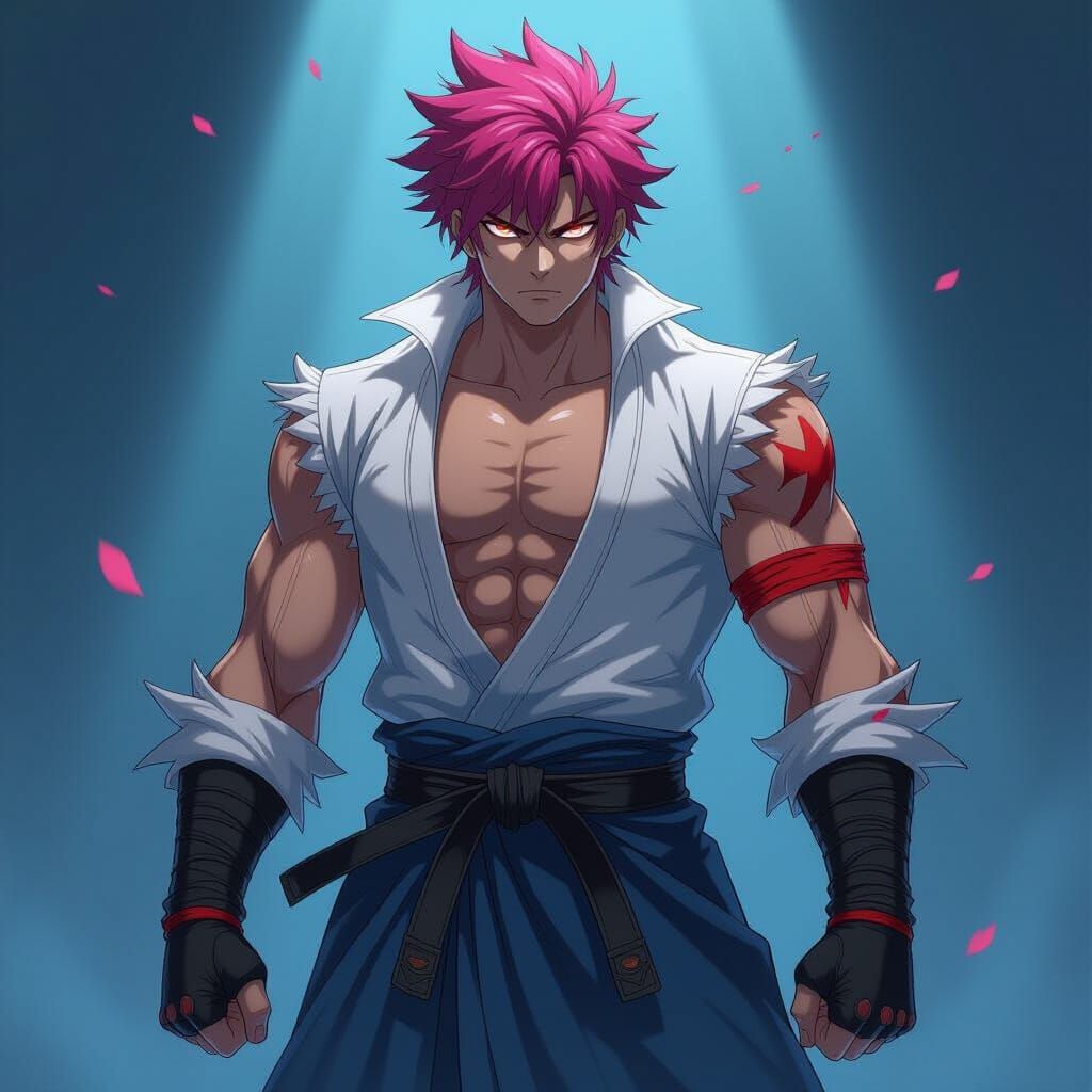 Anime Death Fighter in Cel-Shaded Style