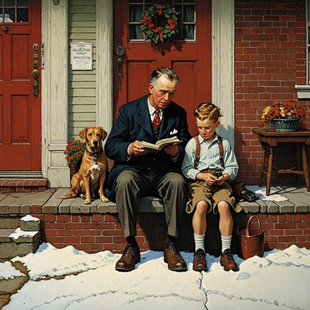Breaking Home Ties Norman Rockwell Painting