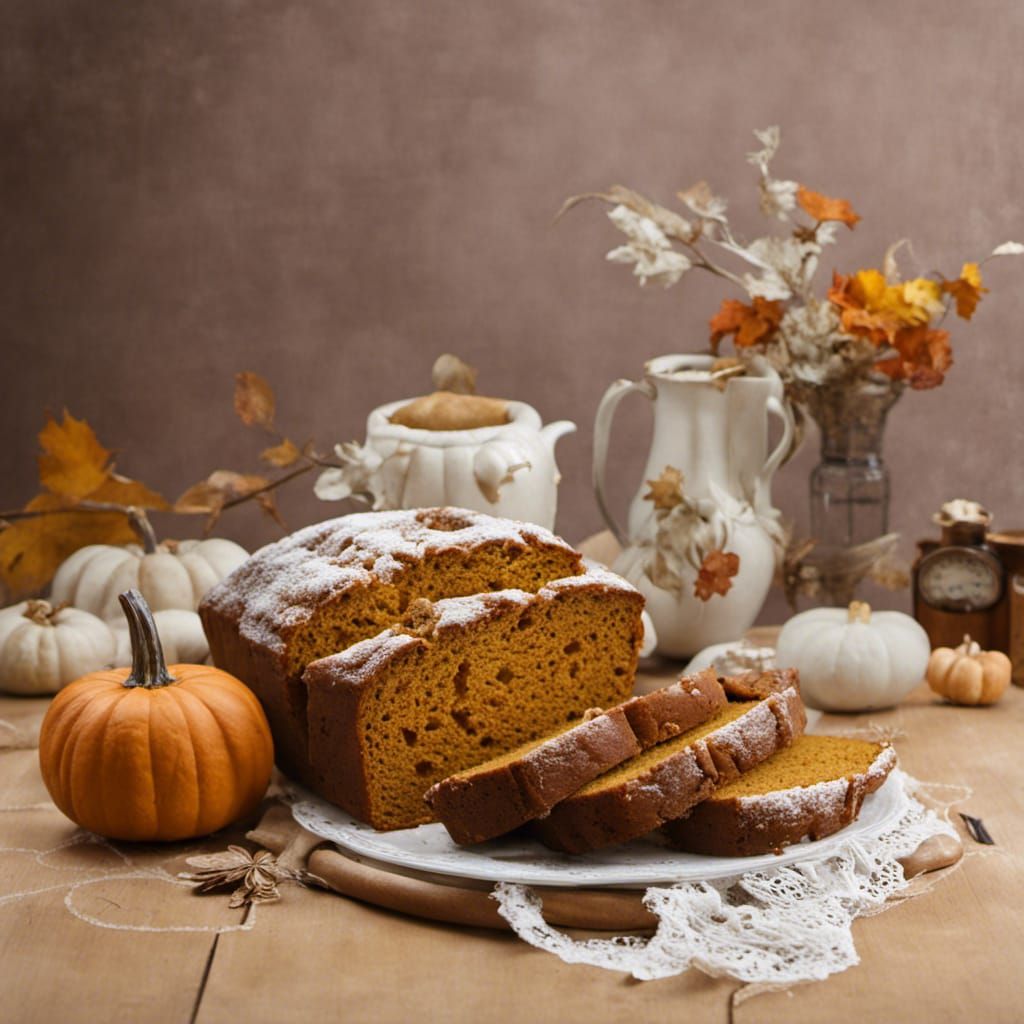 Rococo Style Pumpkin Bread Still Life