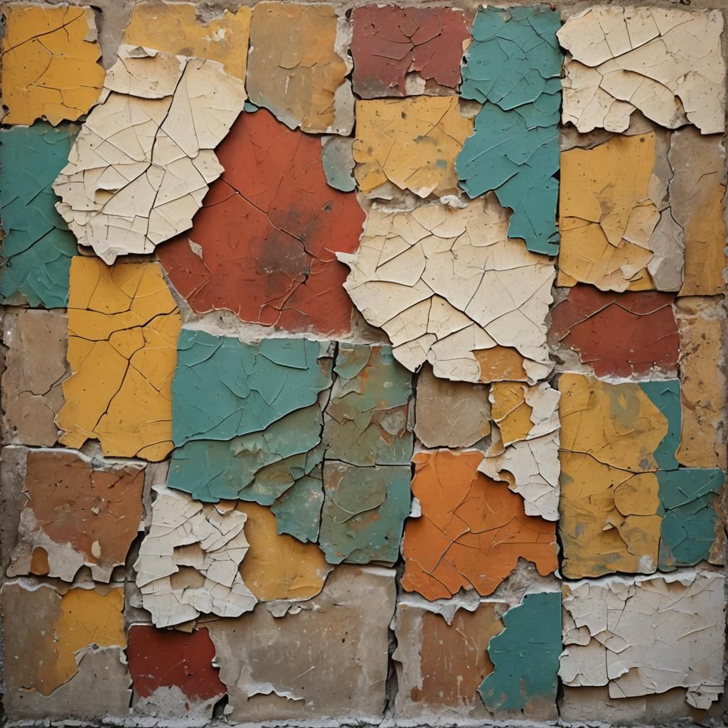 Vintage Roman Wall with Impasto and Encaustic
