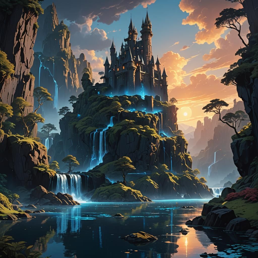 Floating Castle Island: Digital Matte Painting