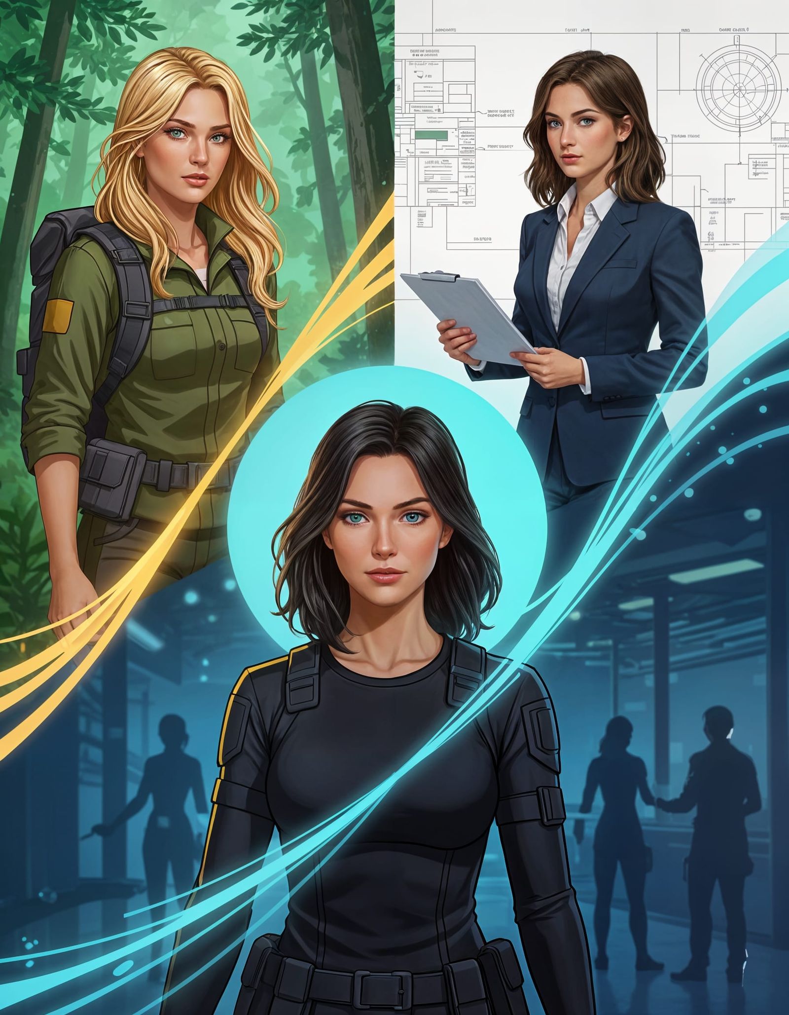 Psychic Sisters: A Digital Triptych of Connected Minds