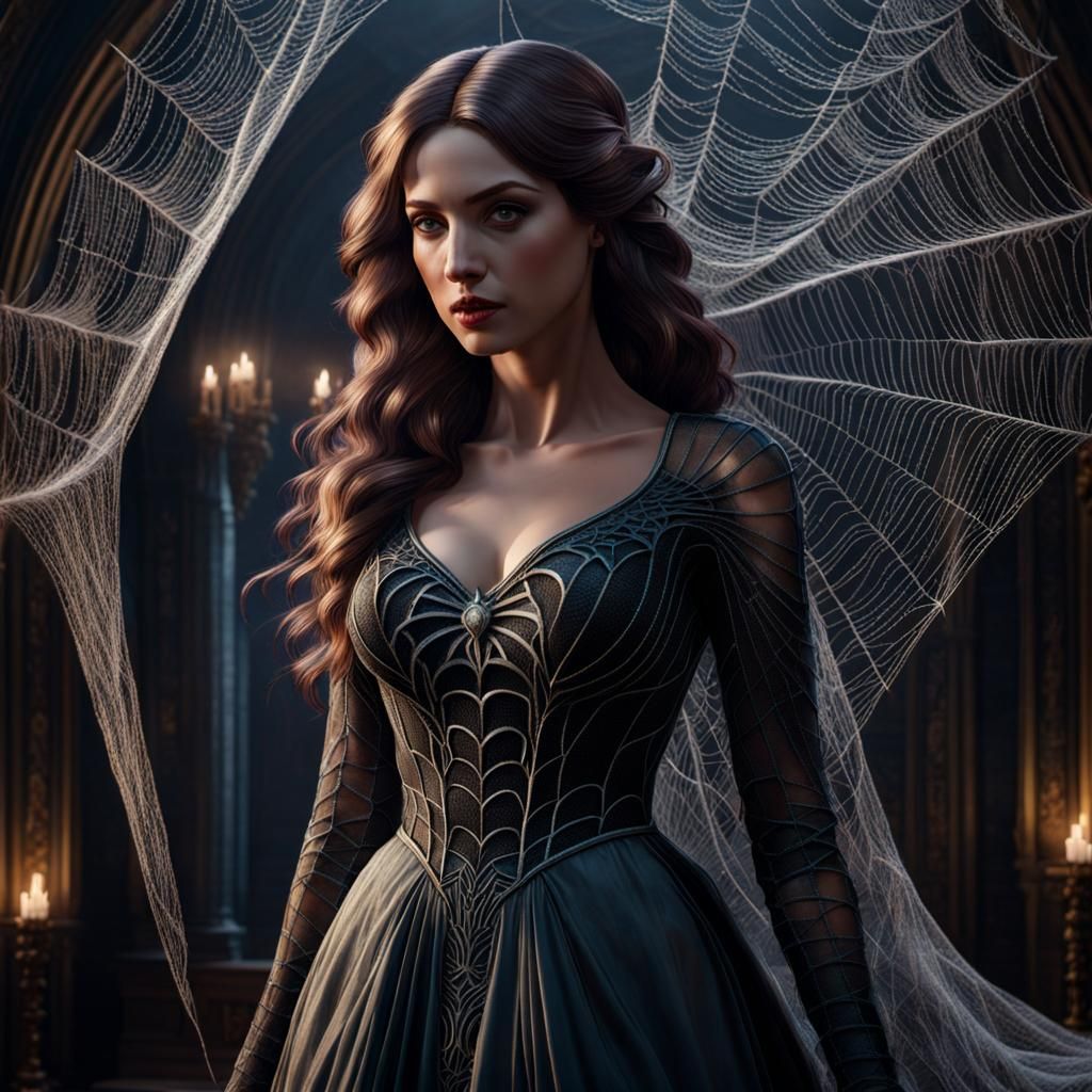 Spider Web Gown: Dark Fantasy Concept Art