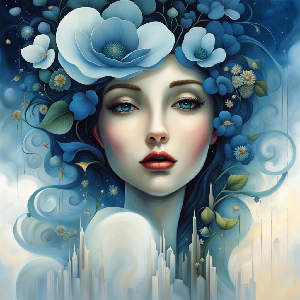 Rooftop Garden in Manhattan: Fantasy Digital Painting