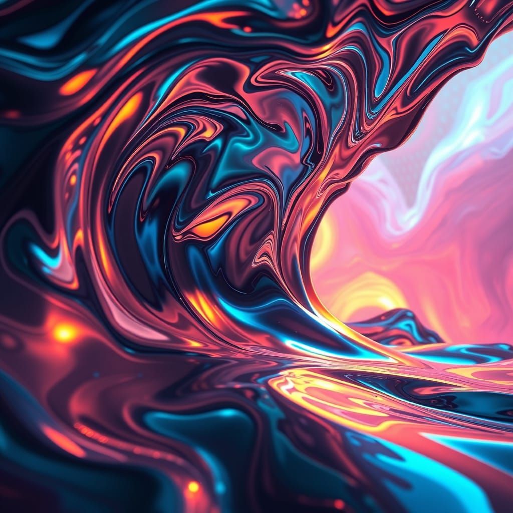 Mesmerizing Liquid Chrome Swirls in Futuristic Style