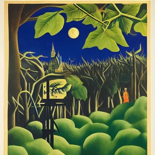 Vampire Blockbuster Poster in Rousseau and El Greco Style