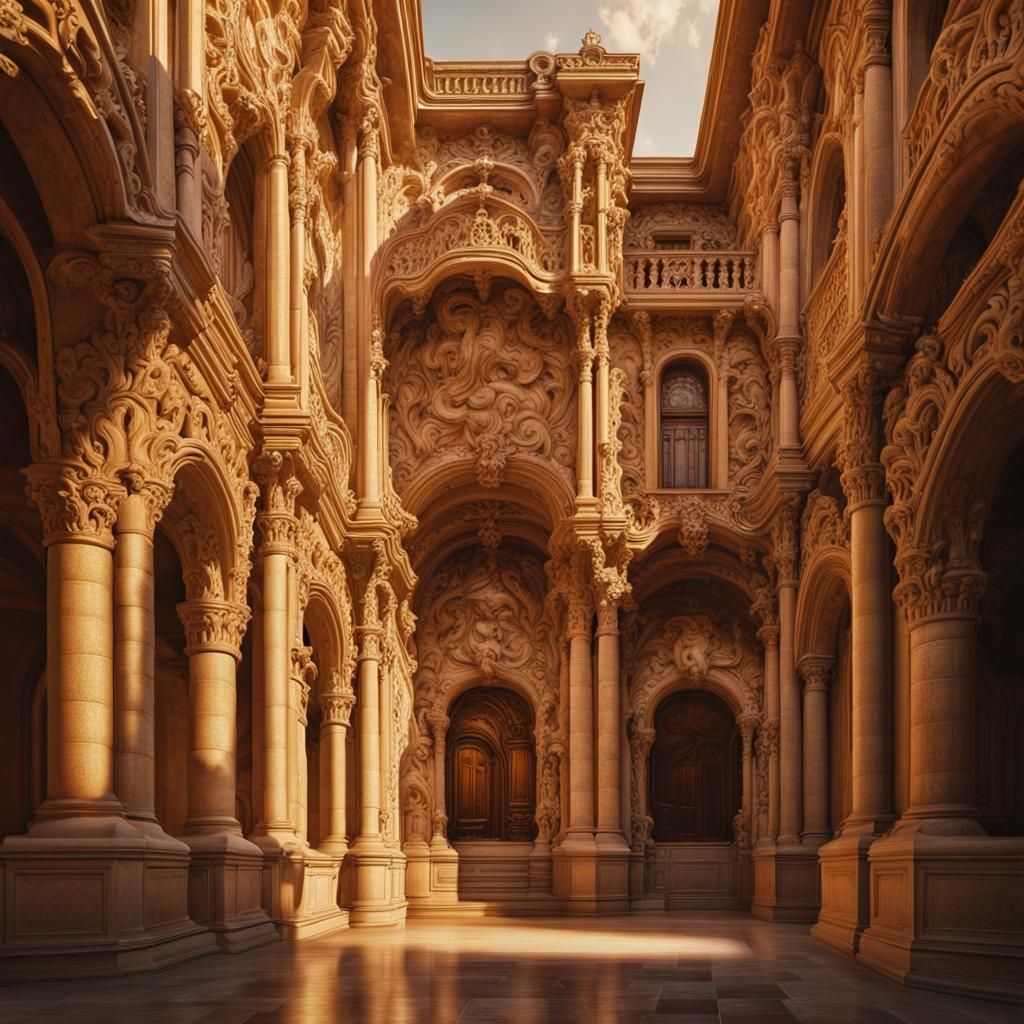 Majestic Baroque Building with Ornate Stonework