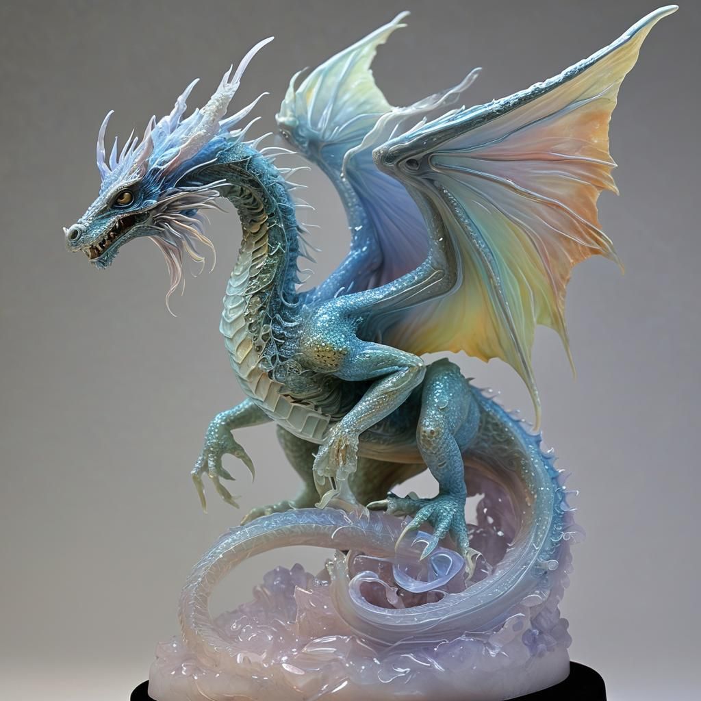Spectrolite Opalescent Psychedelic Intricately Meticulously Ethereally Gossamer Inspirational Draconic Sculpture