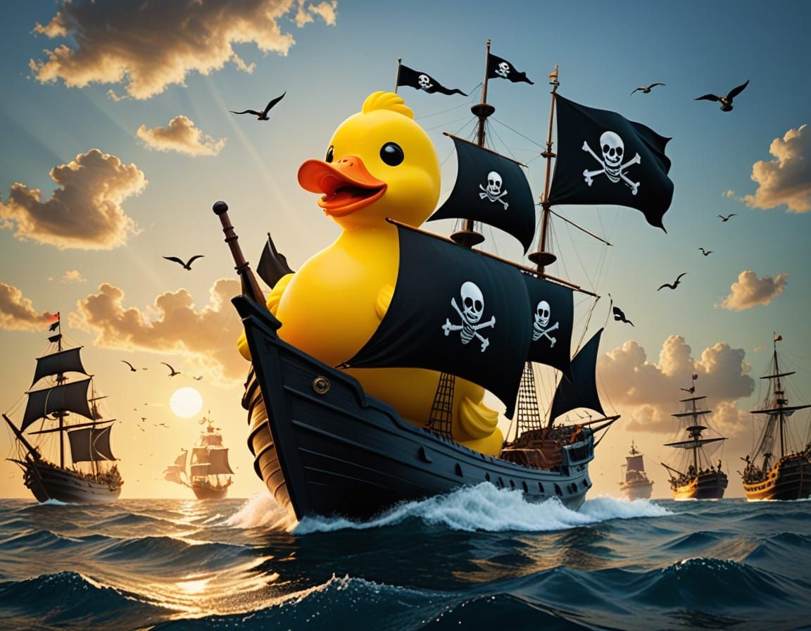 Giant Rubber Duck Pirate Ship Sails the Seven Seas