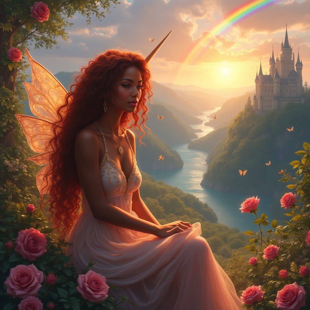 Sultry Goddess in Vibrant Garden Realm