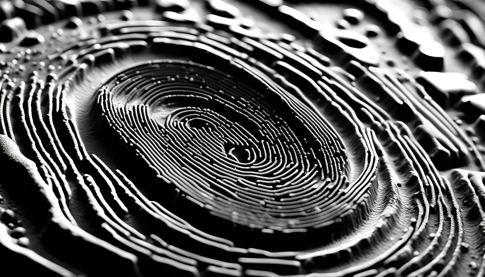Hyperrealistic Fingerprint in Black and White