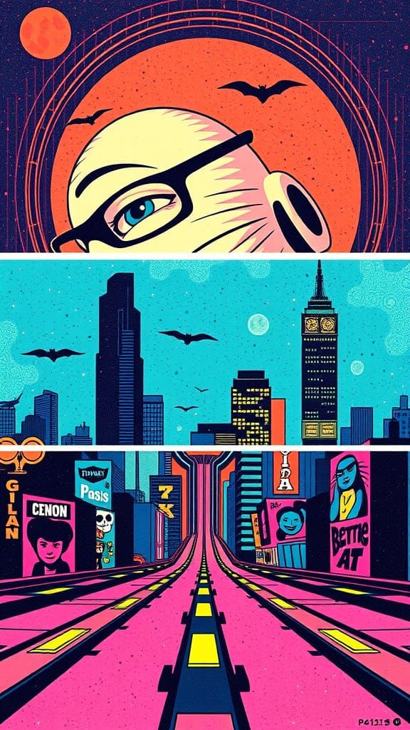 Pop-Art Triptych Inspired by Trip-Hop