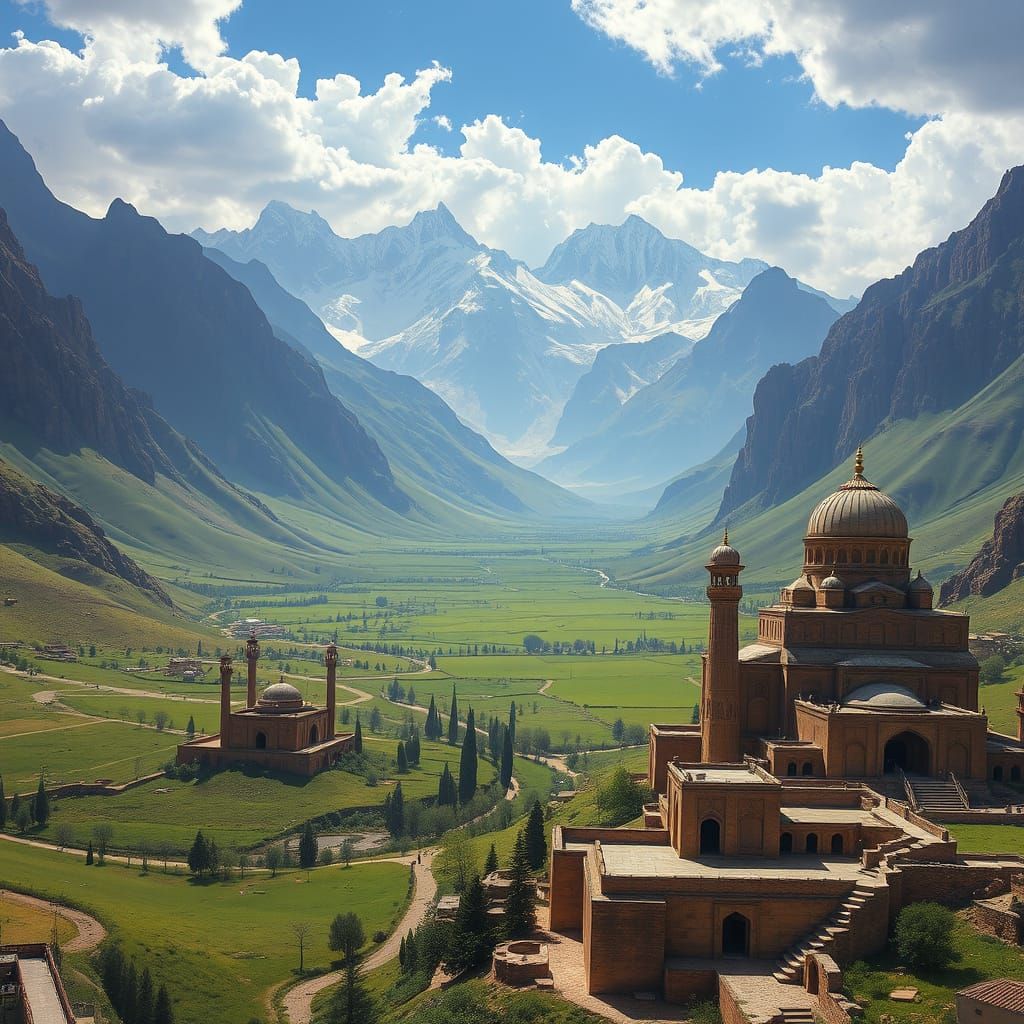 Afghanistan Landscape Inspired by Beksiński and Whelan