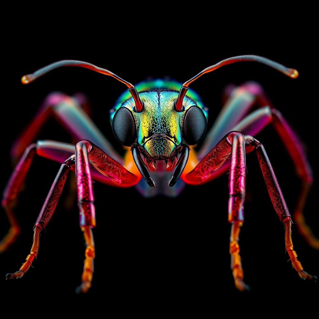 Armored Ant-Spider Hybrid in Hyperrealistic Style