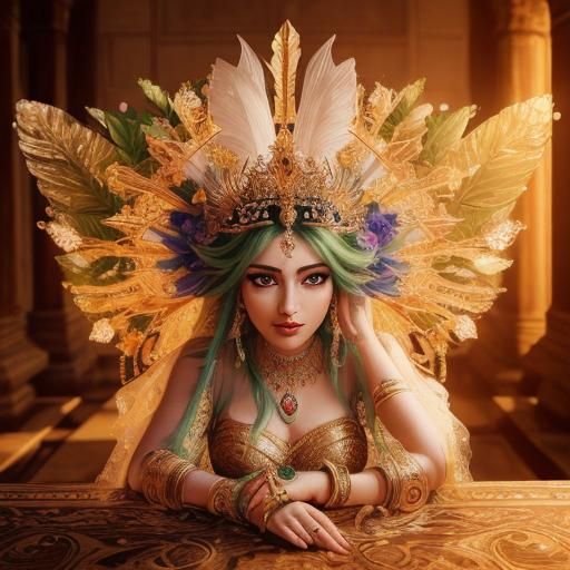 Goddess of Light in Spooky Forest, Hyperrealistic Photograph...