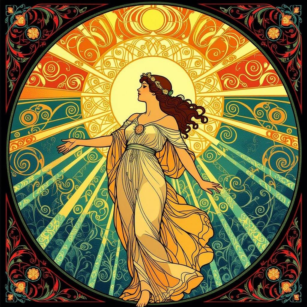 Celestial Sunburst Radiating Around a Person