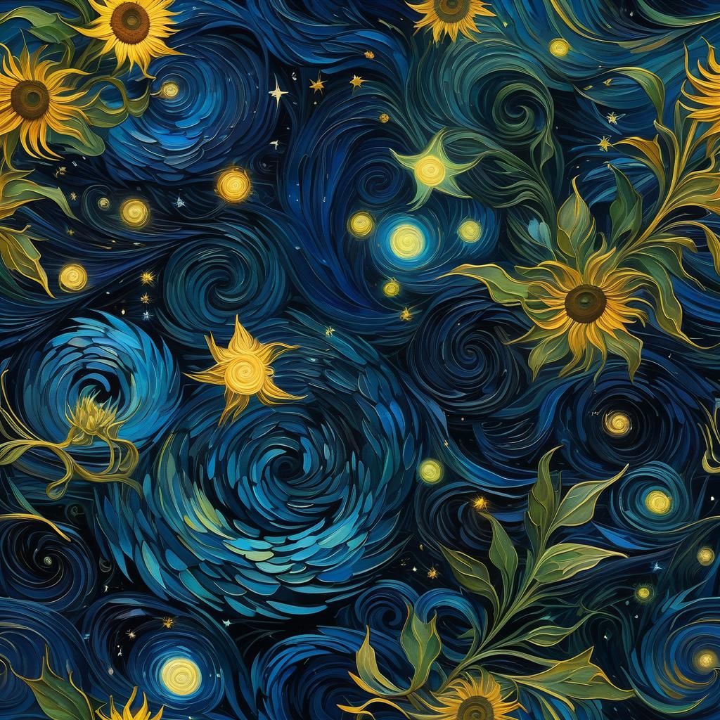 Stars and Plants in Gothic Digital Painting