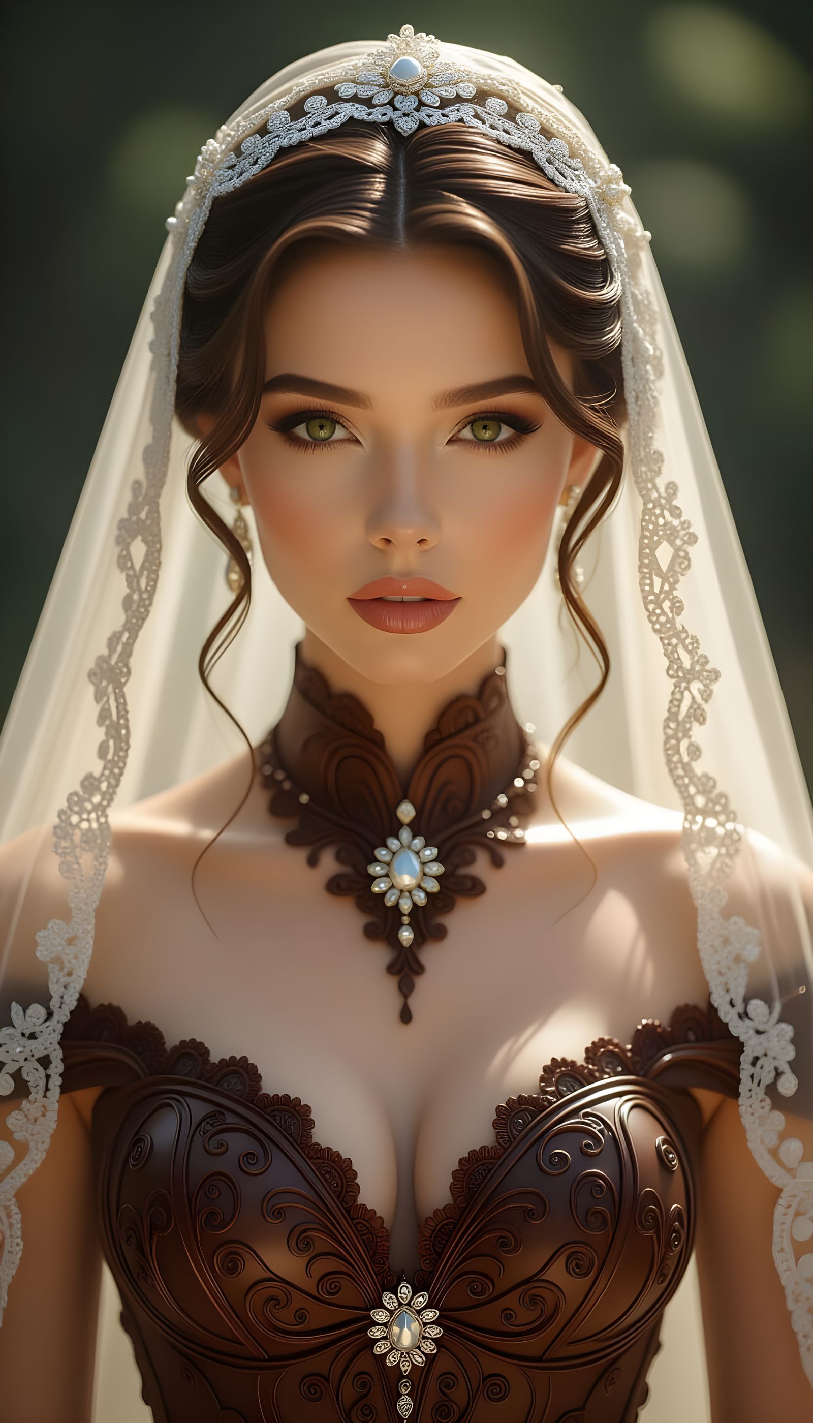 Chocolate Nymph in Extraterrestrial Wedding Dress