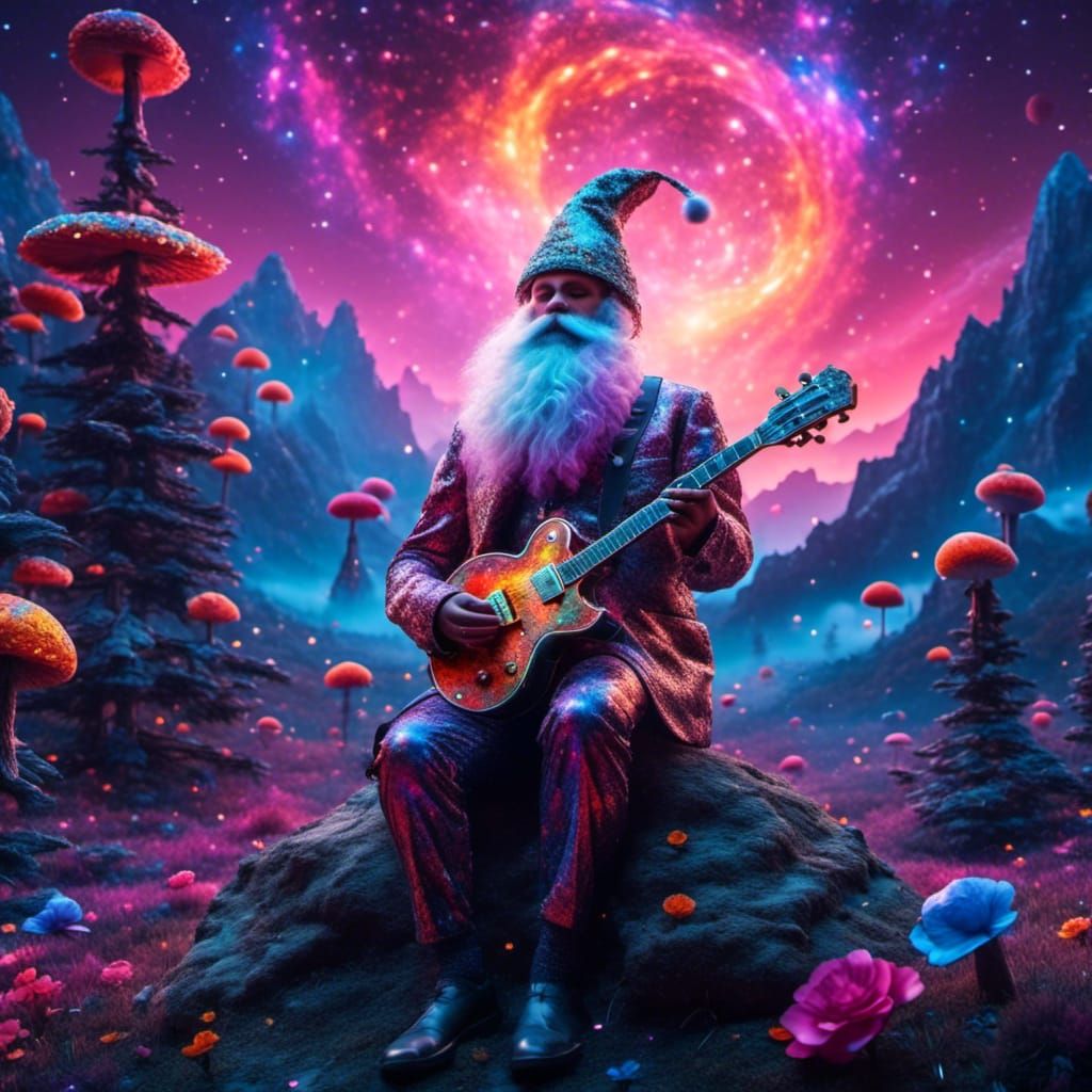 Psychedelic Santa Claus Meltdown with Rainbow Smoke