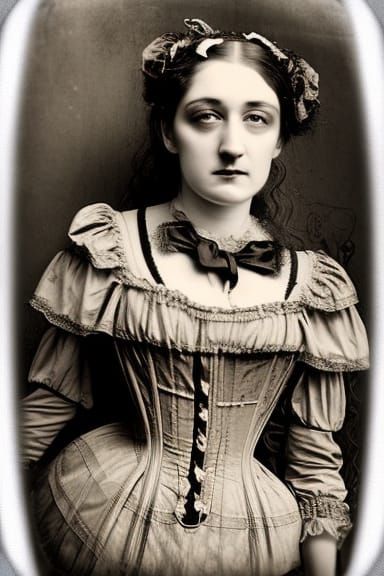 Victorian Postmortem Portrait in Steampunk Rococo Style