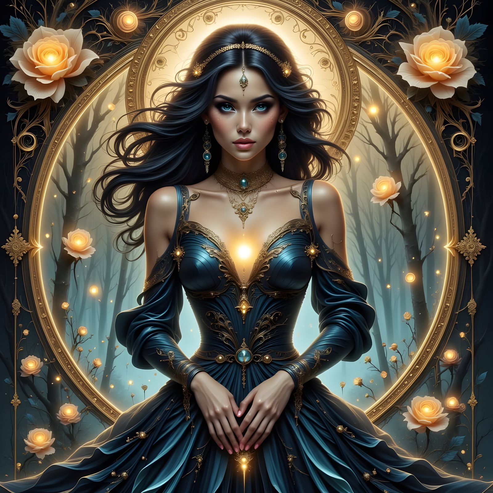 Ethereal Celestial Artwork in Vibrant Luminescent Style