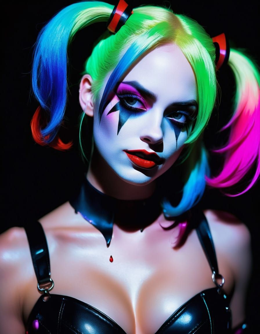 Frenzied Harley in Neon Chaos