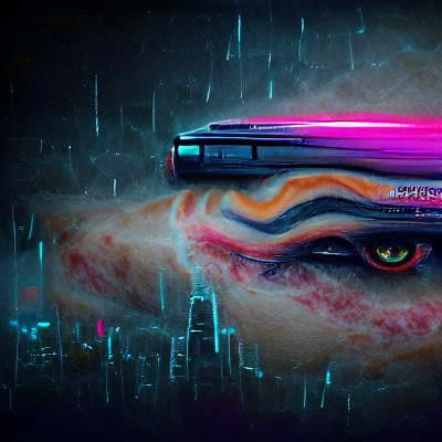 Cyberpunk Jupiter in Neon Style