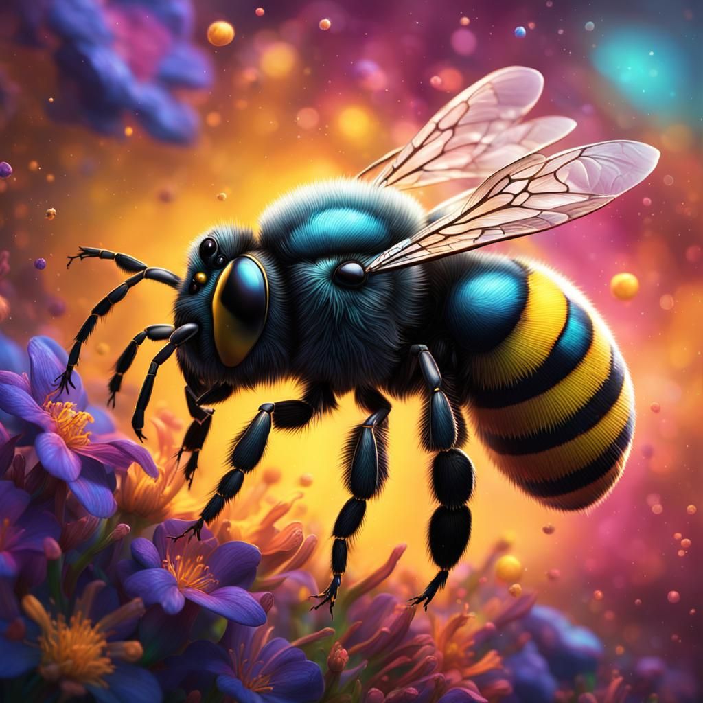 Hyperrealistic Bee Sigma Giga Chad Portrait