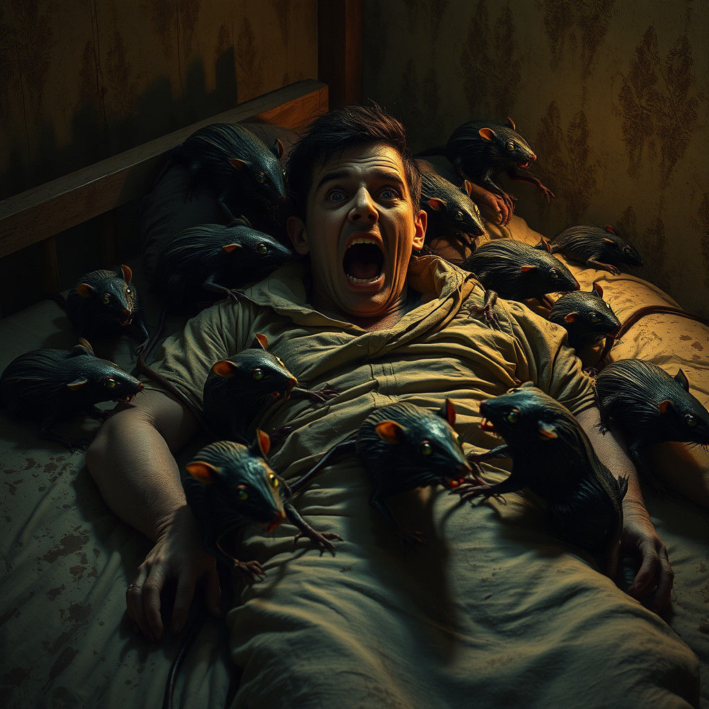 Horrifying Undead Rats Feast, a Grotesque Vision