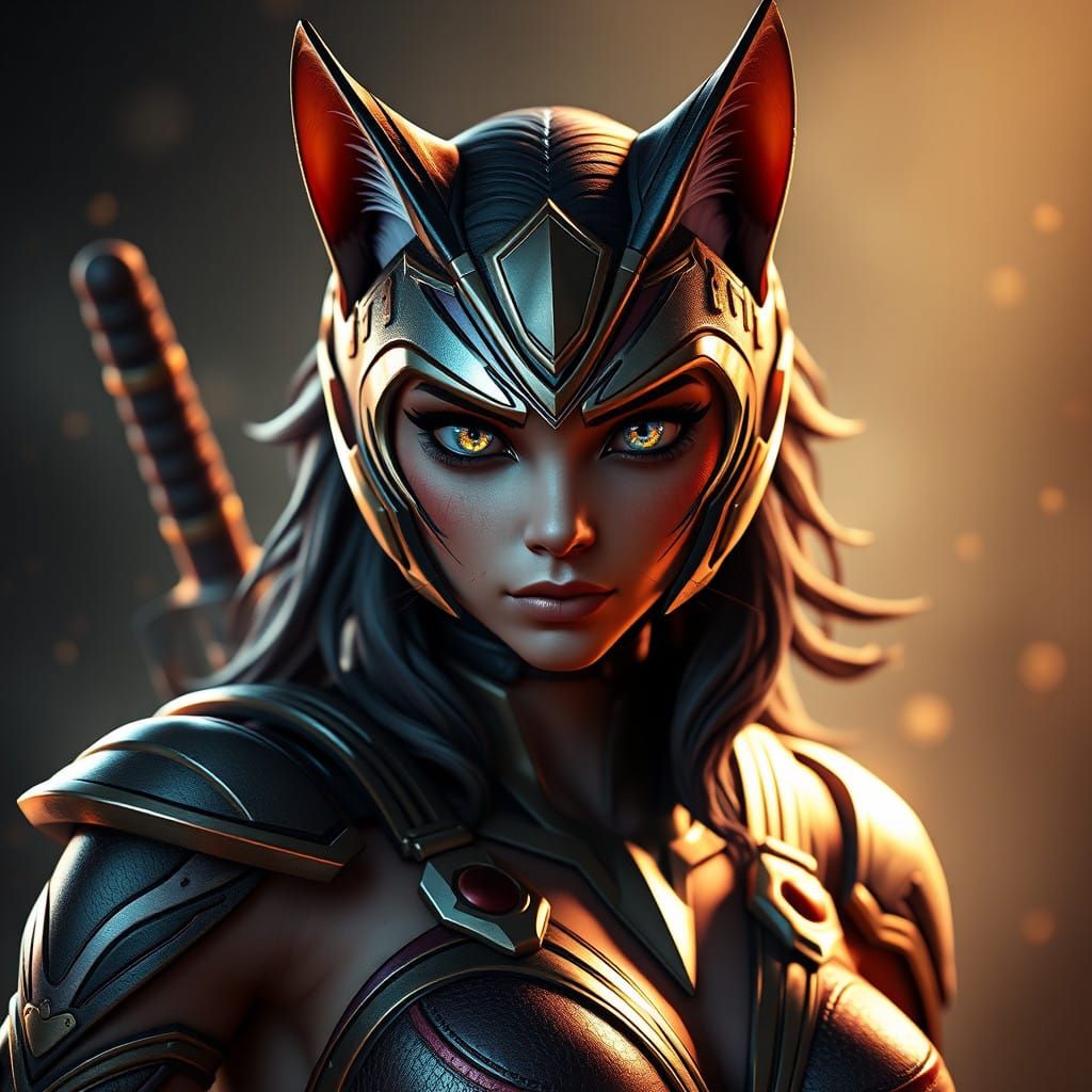 Wonderwoman Cat in Epic 3D Videogame Graphics