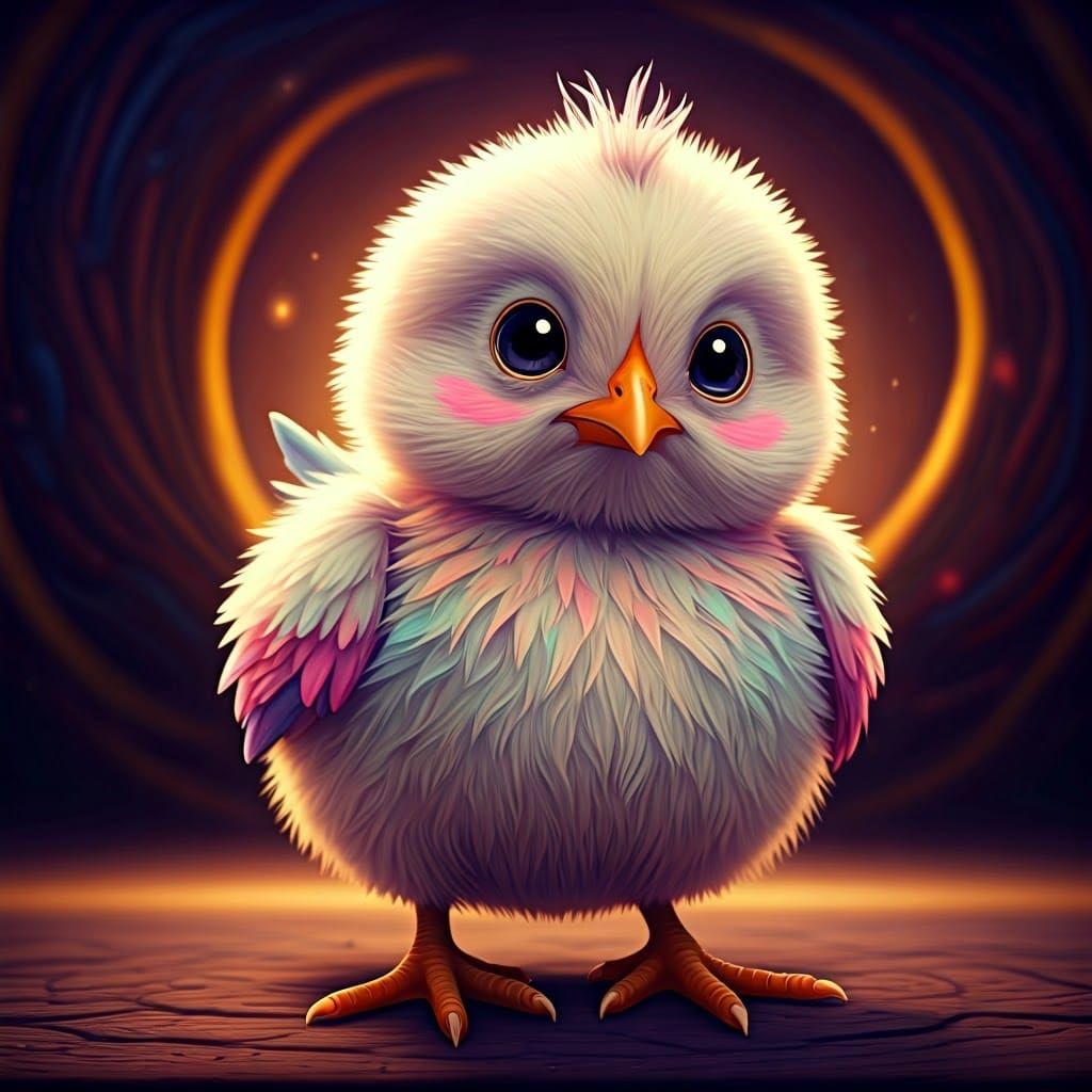 Whimsical Rockstar Chick in Vibrant Ghibli-Inspired Kawaii S...