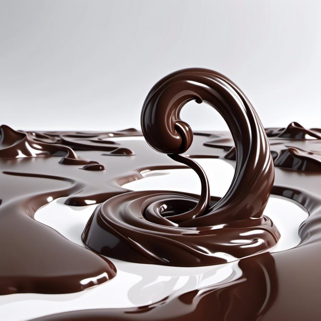 Chocolate Tornado Against White Sky: A Sweet Spectacle