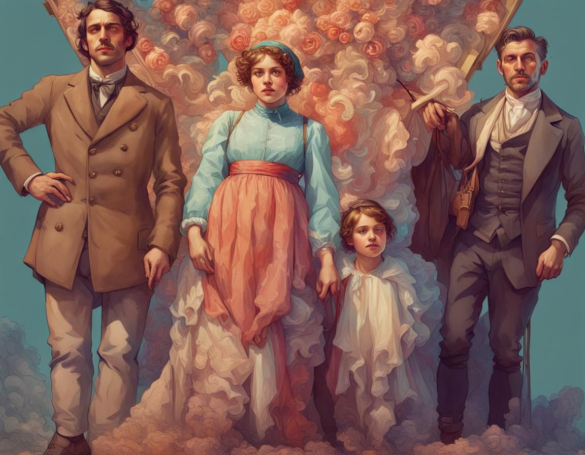 Italian Youth Portrait in Art Nouveau Style