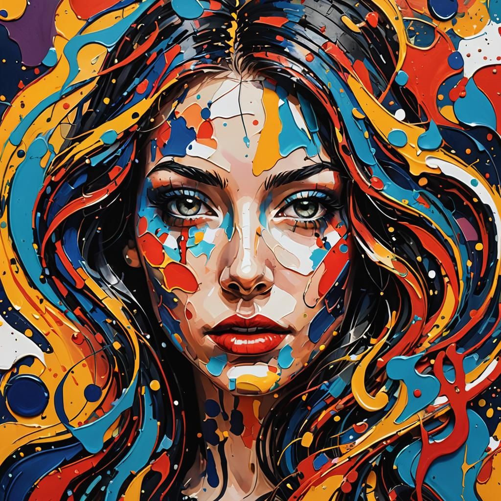 Vibrant Abstract Portrait of a Girl