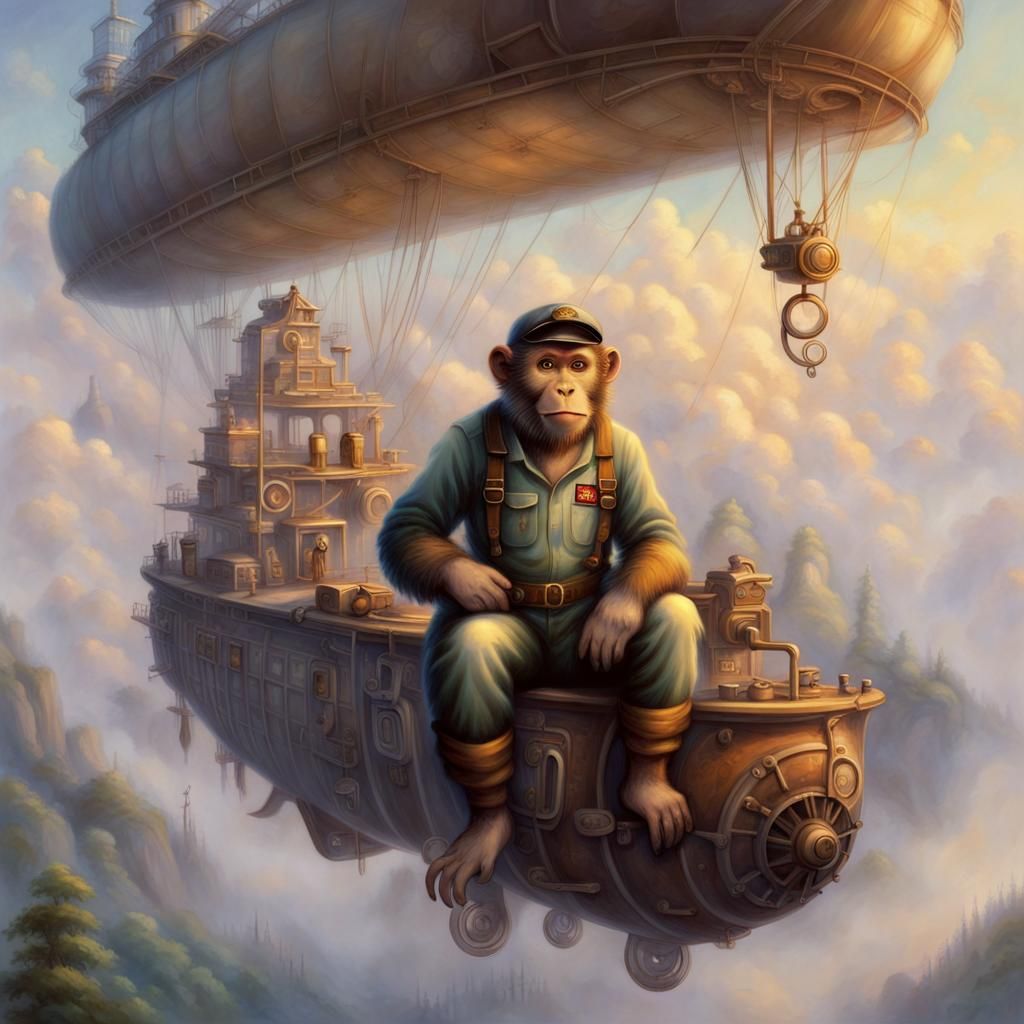 Monkey Mechanic on Airship: Ethereal Fantasy