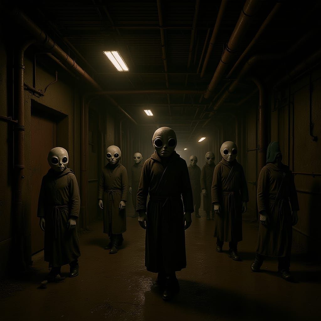 Martians in City Sewer, Sci-Fi Concept Art