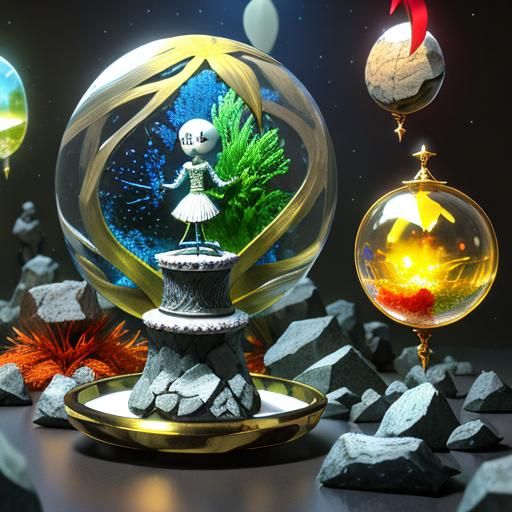 Surreal Jewelry Composition in Photorealistic CGI