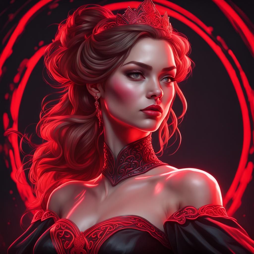 Neon Princess Portrait in Hyperdetailed Style