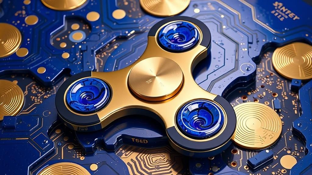 Lapis Lazuli Fidget Spinner with Gold and Blue