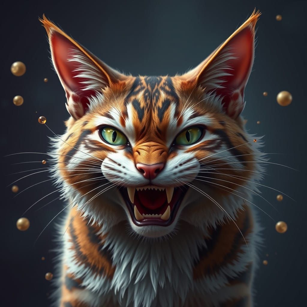 Surreal Feline Fantasy in Deep, Vibrant Colors