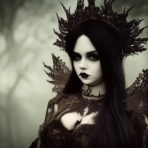 Gothic Doll Queen in Cinematic Style