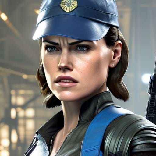 Jill Valentine Portrait in Comic Book Art Style