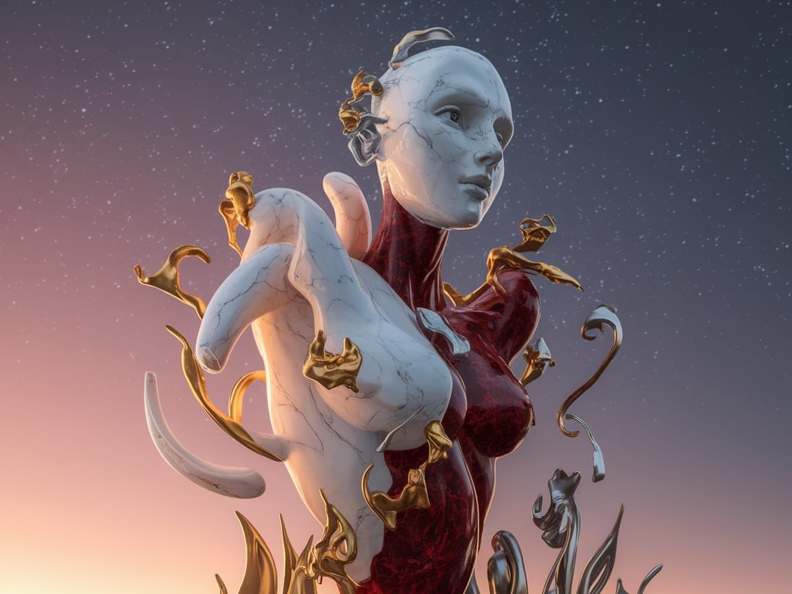 Surreal Abstract Sculpture Glows in Sunrise Hues