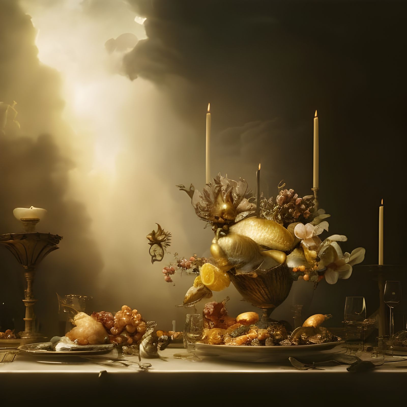 Ornate Dinner Service in Hyperreal Style
