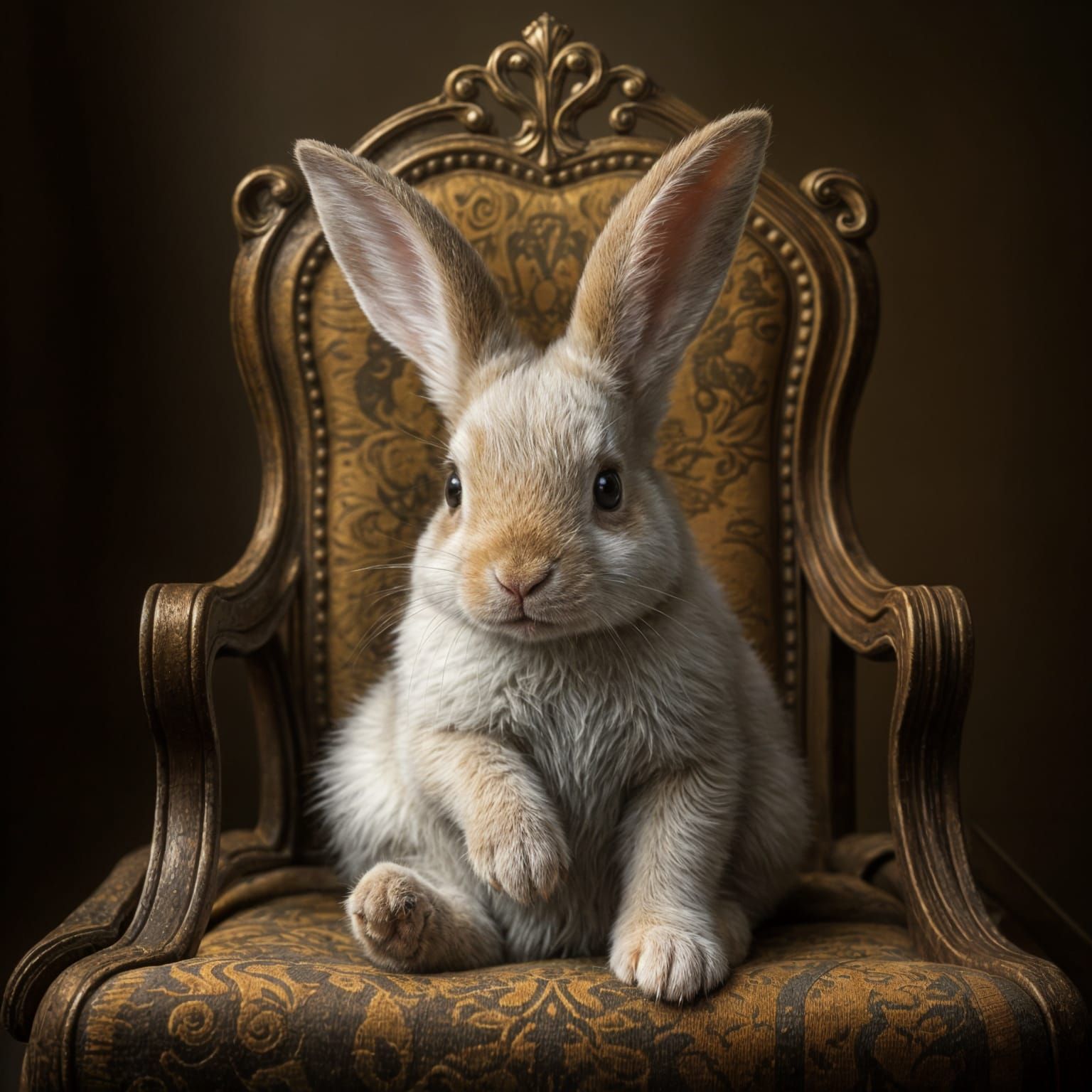 Enigmatic Baby Bunny in Renaissance Art Style